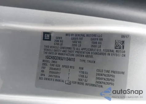 2018 Chevrolet Colorado Lt из США, поврежденный, VIN 1GCHSCEN9J1134410